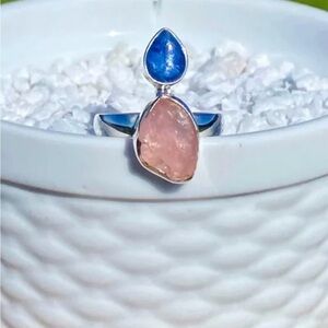 NEW! Kyanite & Rose Quartz Ring